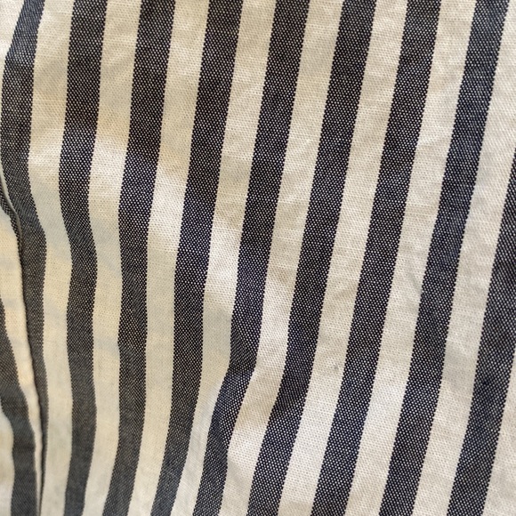 Talbots Blouse Stripe Striped Blue Gray White Buttons small EUC - Picture 10 of 10